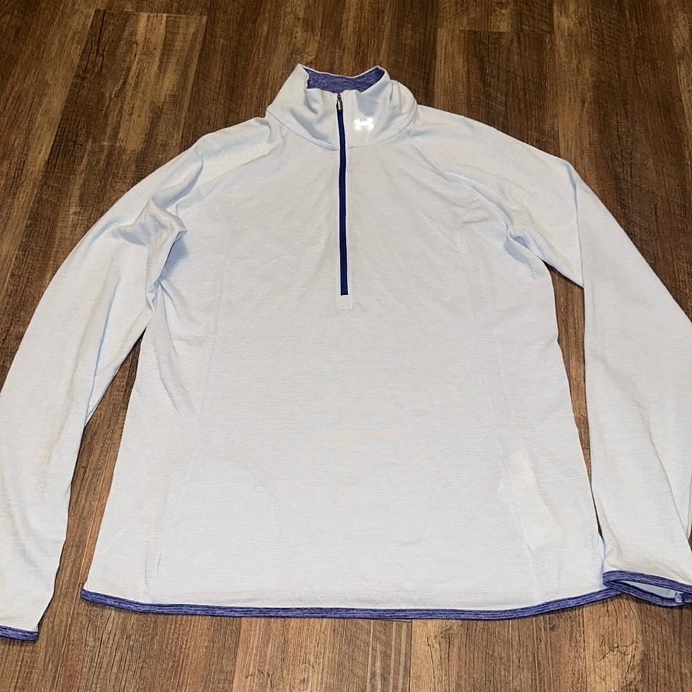 Under Armour‎ Womens 1/4 Zip Fitted Running 1/4 Zip Pullover Shirt sz L